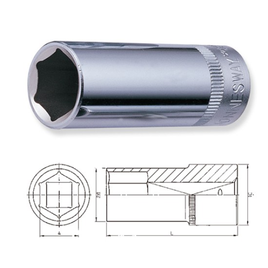 3/8" DR.6PT FLANK DEEP SOCKETS 6MM