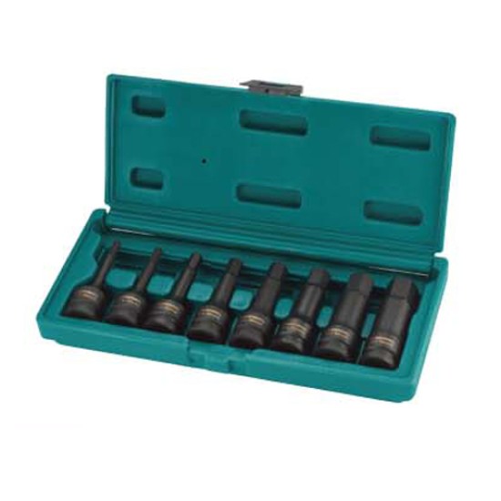 8PCS 1/2" DR HEX BIT IMPACT SOCKET SET