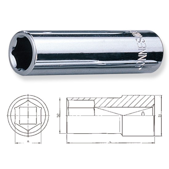 1/4" DR.6PT DEEP SOCKETS (MAXI-DRIVE) 6MM