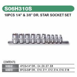 10PCS 1/4" & 3/8" DR STAR SOCKET SET 10PCS 1/4" & 3/8" DR STAR SOCKET SET