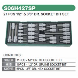 27PCS 1/2" & 3/8" DR SOCKET BIT SET 27PCS 1/2" & 3/8" DR SOCKET BIT SET
