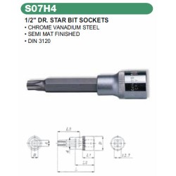 1/2" DR. STAR BIT SOCKETS T55 X 30MM 1/2" DR. STAR BIT SOCKETS T55 X 30MM