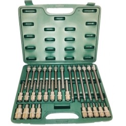 30PCS 1/2" DR HEX SOCKET BITS SET