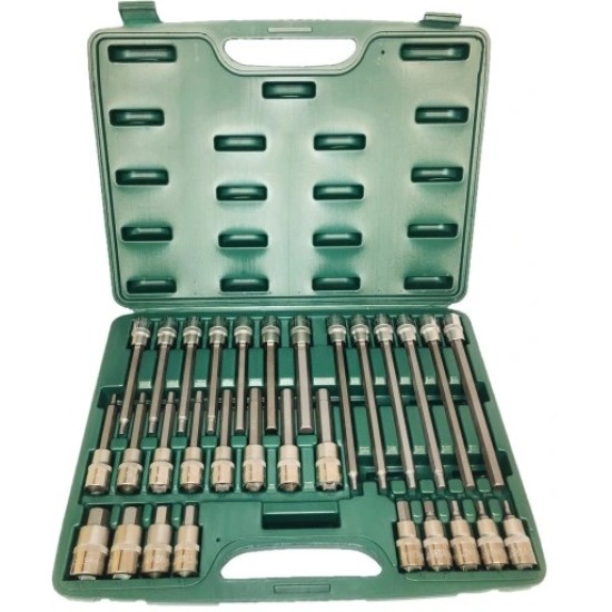 30PCS 1/2" DR HEX SOCKET BITS SET