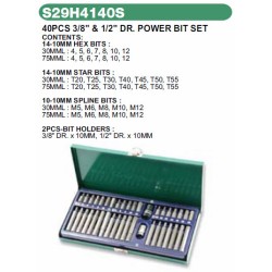 40 PCS 3/8" & 1/2" DR.POWER BIT SET