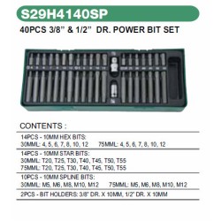 40PCS 3/8" & 1/2" DR POWER BIT SET