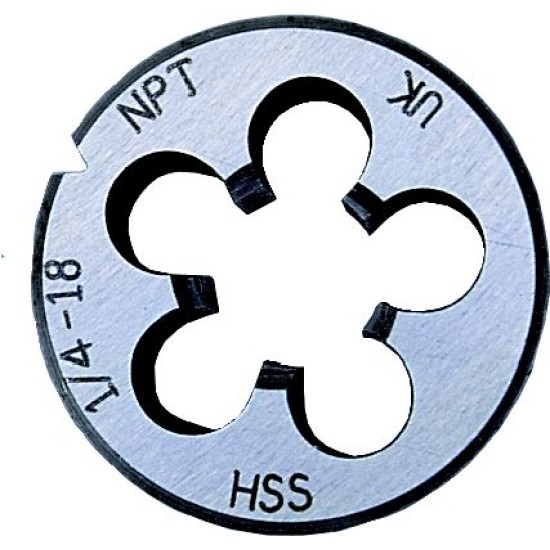 NPT (NATIONAL PIPE TAPER) HSS GRPUND THREAD DIES,1/8" X 27