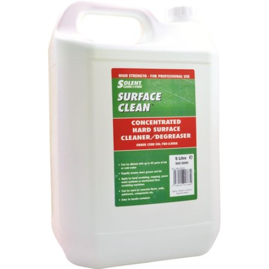 CONCENTRATED HARD SURFACE CLEANER/DEGREASER - POLY BOTTLE, 5LTR