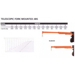 640kg(3512mm)-3000kg(755mm), TELESCOPIC FORK MOUNTED JIBS, TLB03A, LENGTH:755MM-3500MM