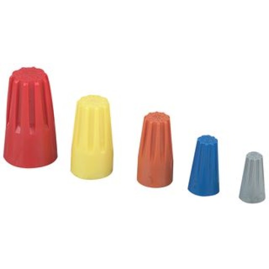 TWIST, SCREW TYPE, END CABLE LUG PLASTIC CAP, 100PCS/PKT, SIZE: 14-18AWG, COLOR: ORANGE/BROWN