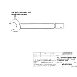 M018 ,3/4 V-OE W/RELIEF CORNERS W/Y, 4 INCHES LONG M018 ,3/4 V-OE W/RELIEF CORNERS W/Y, 4 INCHES LONG