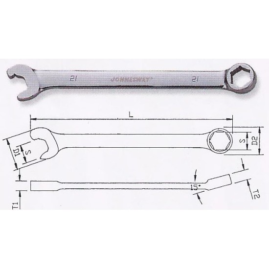 NON-SLIP CLOSE END AND FAST OPERATING NON-SLIP OPEN END WRENCH 8MM