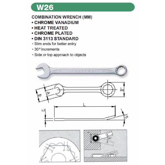 COMBINATION WRENCH (MM) 6MM