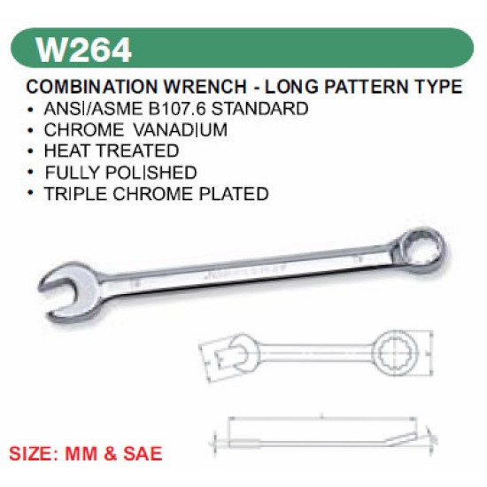 COMBINATION WRENCH - LONG PATTERN TYPE 6MM