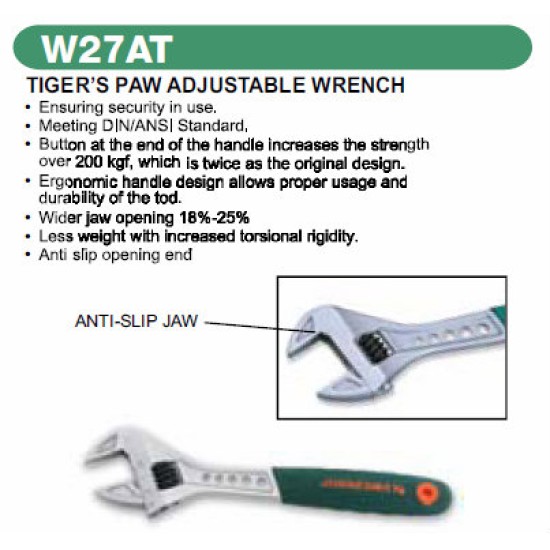 TIGER'S PAW ADJUSTABLE WRENCH 15" (375)