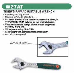 TIGER'S PAW ADJUSTABLE WRENCH 8" (200)