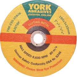 DEPRESSES CENTRE CUTTING & GRINDING DISCS,180 X 3 X 22MM