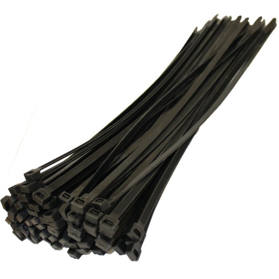 Edison.Cable Ties, Black, 2.5x200mm (Pk-100)