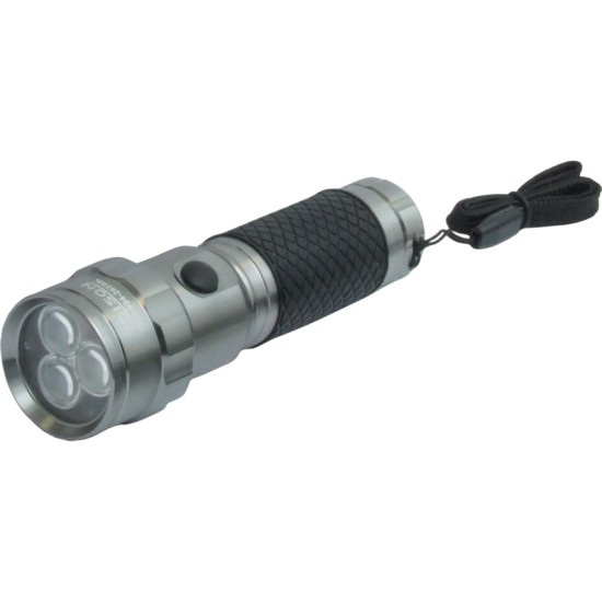 130mm ,Edison.3 LED Aluminium Soft Grip Torch - 3 x AAA ,15lm