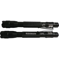Edison.LED Pen Light ,40 lumen aluminium pen light that requires 2x AAA batteries (not included). Edison.LED Pen Light ,40 lumen aluminium pen light that requires 2x AAA batteries (not included).