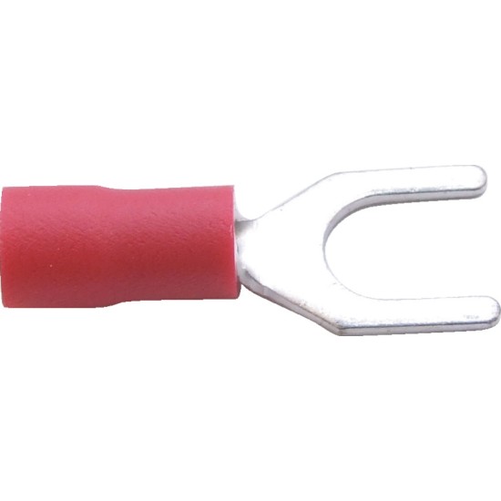 Kennedy.5.00mm FORK TERMINAL (PK-100) RED,  Cable 1.3mm,1.5mm² (red)