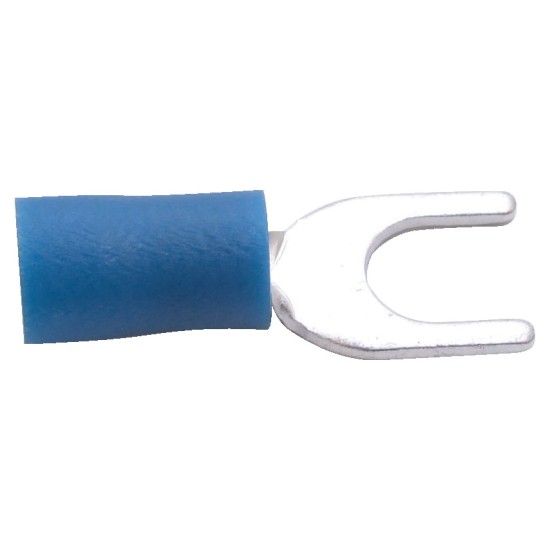 Kennedy.5.00mm BLUE FORK TERMINAL (PK-100), Cable 1.6mm ,2.5mm² (blue)