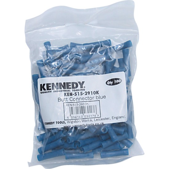 Cable 1.6mm, Kennedy.6.30mm FULLY INSULATED BLUE FEMALE PUSH-ON (100) 