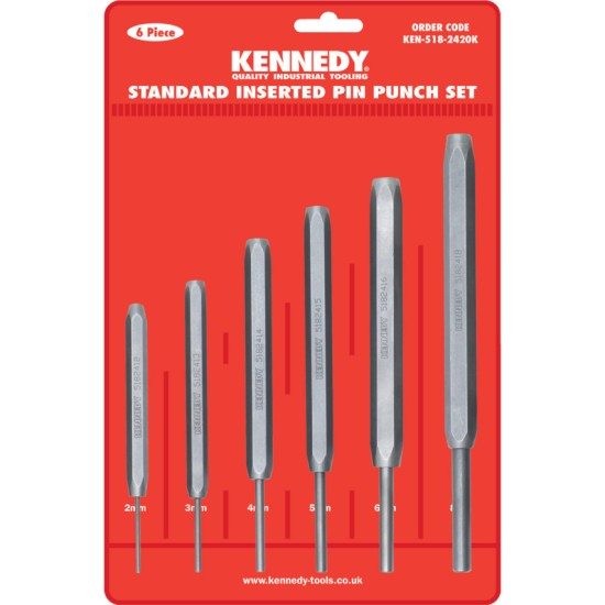 STANDARD INSERTED PIN PUNCHES 6-PCE SET