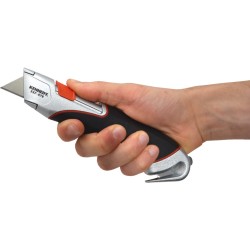 Kennedy.AUTO RETRACTABLE SAFETY KNIFE C/W STRAP/TAPE CUTTER