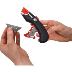Kennedy.AUTO RETRACTABLE, QUICK RELEASE SAFETY KNIFE