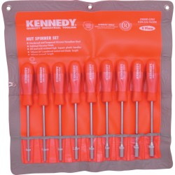 Kennedy.9-PCE METRIC NUT SPINNER SET ,4, 4.5, 5, 5.5, 6, 7, 8, 9 and 10mm Kennedy.9-PCE METRIC NUT SPINNER SET ,4, 4.5, 5, 5.5, 6, 7, 8, 9 and 10mm