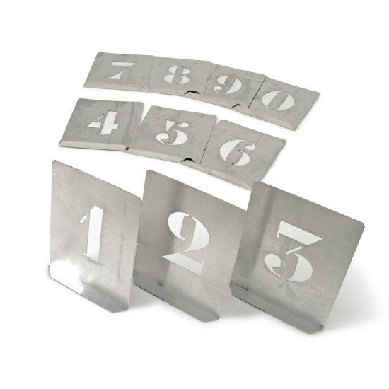 50mm (SET OF 10) STEEL STENCIL FIGURES,10-Piece Numbered Sets 0 - 9 Stencils 