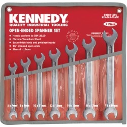 Kennedy.6-19mm CV OPEN END SPANNER SET 7PC Kennedy.6-19mm CV OPEN END SPANNER SET 7PC