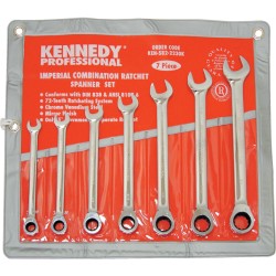 Kennedy-Pro.3/8"-3/4" AF RATCHET COMBINATION SPANNER SET 7PC Kennedy-Pro.3/8"-3/4" AF RATCHET COMBINATION SPANNER SET 7PC