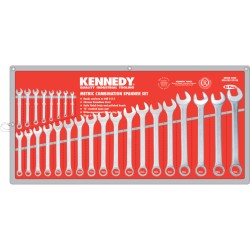 Kennedy.Metric Combination Spanner Set, 6 - 32mm, Set of 26 Kennedy.Metric Combination Spanner Set, 6 - 32mm, Set of 26
