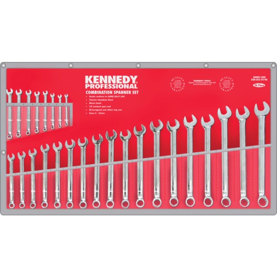 Kennedy-Pro.Metric Combination Spanner Set, 6 - 32mm, Set of 26