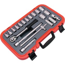 Sockets: 10, 11, 12, 13, 14, 15, 17, 19, 22, 24, 27, 30 and 32mm Sockets: 10, 11, 12, 13, 14, 15, 17, 19, 22, 24, 27, 30 and 32mm
