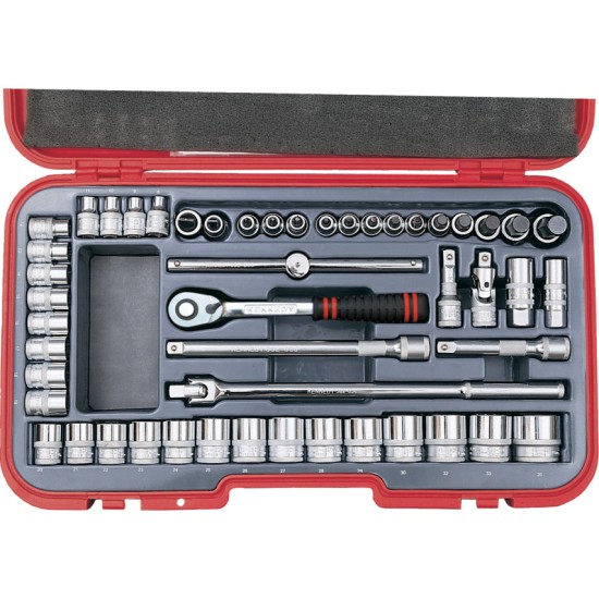 Kennedy-Pro.METRIC SOCKET SET 50PC 1/2" SQ DR