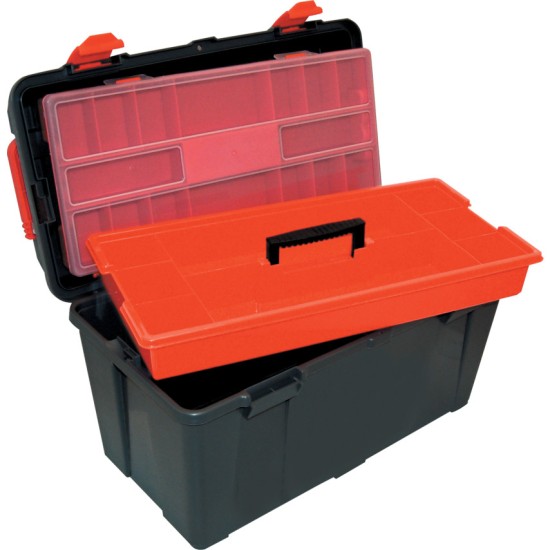 Kennedy.TTO480 TOOL BOX WITH TOTE TRAY &amp; ORGANISER ,480mm X240mm X 260mm