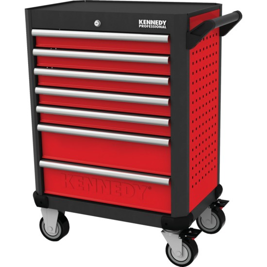 Kennedy-Pro.RED-28" 7 DRAWER PROFESSIONAL ROLLER CABINET