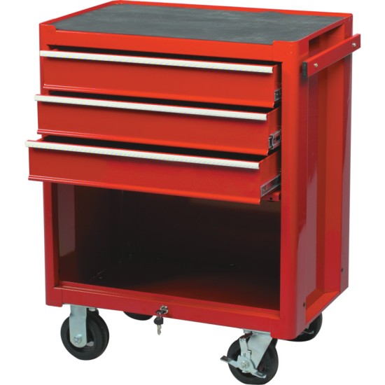 Kennedy-Pro.Roller Cabinet, Red, 3 Drawer