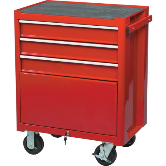 Kennedy-Pro.Roller Cabinet, Red, 3 Drawer