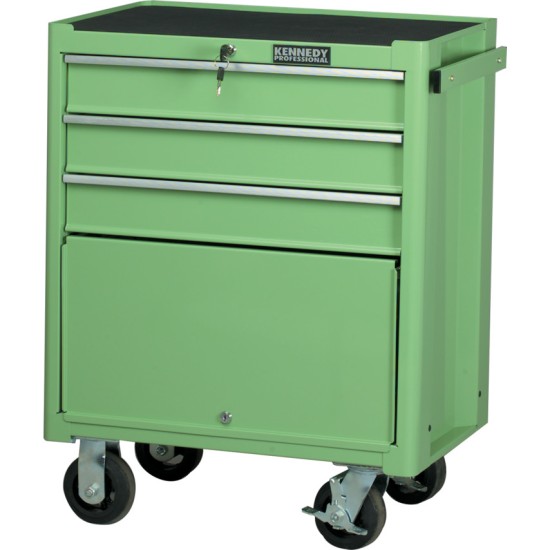 Kennedy-Pro.GREEN 3-DRAWER PROFESSIONAL ROLLER CABINET