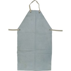 Kennedy.Grey Chrome/Leather Apron With Ties 24" x 42" Kennedy.Grey Chrome/Leather Apron With Ties 24" x 42"