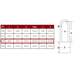 25MM LONG SHACKLE BRASS PADLOCK