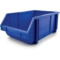 MTL4 PLASTIC STORAGE BIN BLUE , ,425mm L X 280mm W X 184mm H c/w Drill centre to centre 8" X ID9mm 