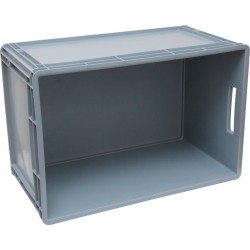 Storage Bin, Plastic, Grey, 800mm x 600mm x 220mm Storage Bin, Plastic, Grey, 800mm x 600mm x 220mm
