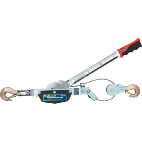 Ratchet Cable Puller, 15:1, 1300kg Leverage