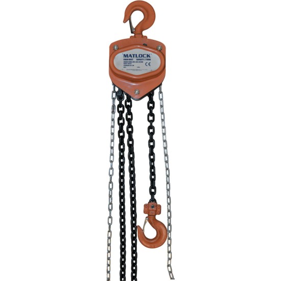 Matlock.2.0 TON 3MTR HAND CHAIN HOIST C/W OVERLOAD BRAKE