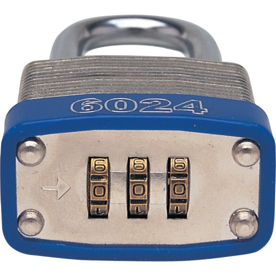 40 x 45mm Laminated Steel 3No Combination Padlock